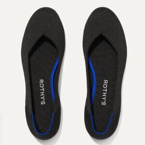Rothy's The Flat flats - black with blue trim